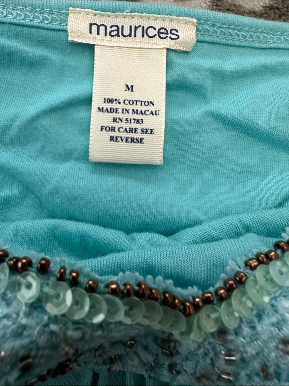 Maurices Beaded Shelf Bra V-Neck Cami Tank Top in Blue Size Medium - Picture 10 of 17
